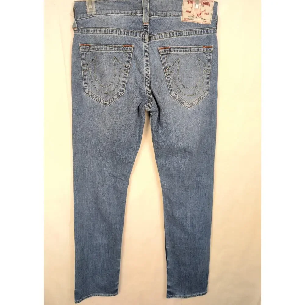 True Religion slim blue jeans Size 32/34 Y2K Retro Streetwear Western Denim